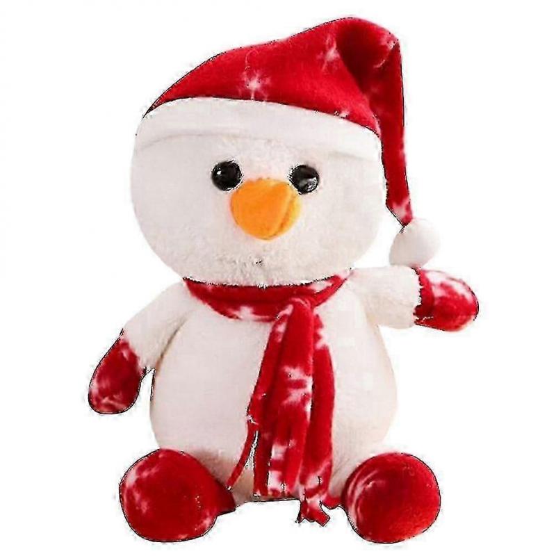 25cm Plush Christmas Snowman Shaped Doll Toy Creative Shaped Toy Cartoon Pacify Doll(white) - DSW