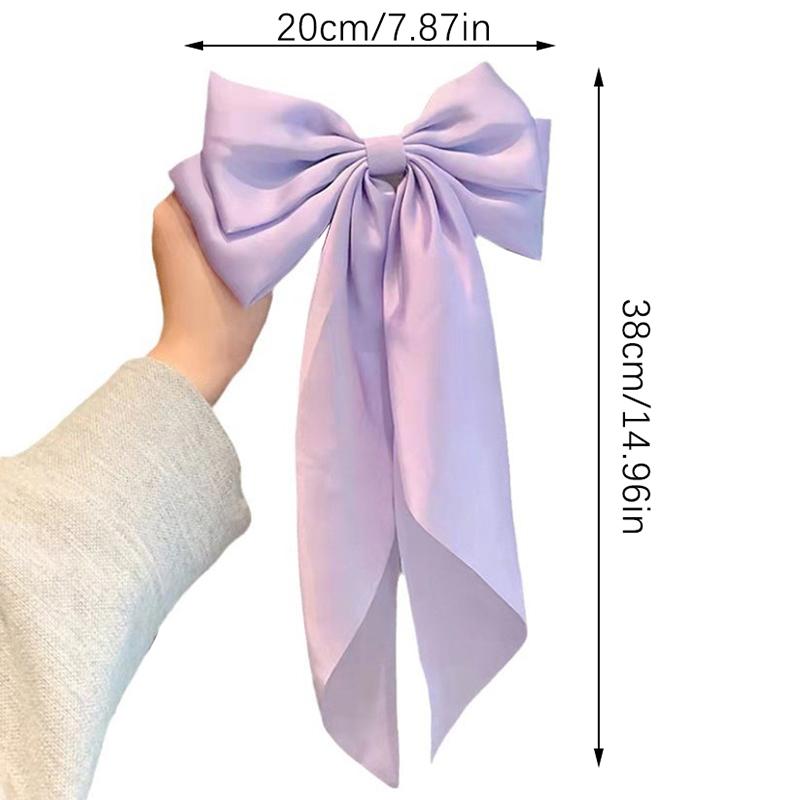  Заколка для волос с бантом и лентой, простой элегантный атласный зажим для волос, фиксированная заколка для волос, ретро-украшение для волос, красные аксессуары для волос