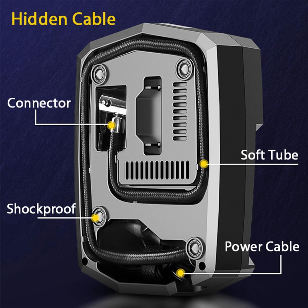 Digital Air Compressor for Car Auto Pump Portable Tire Inflator with LED Light DC 12V