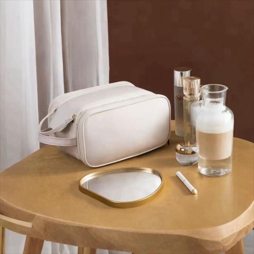 Многофункциональная косметичка на двойной молнии из ПУ кожи, портативные дорожные сумки для женщин