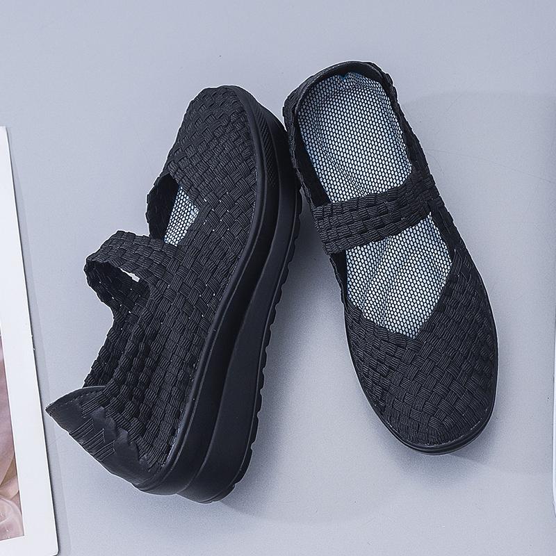 Летние женские тканые спортивные сандалии, женская обувь на толстой подошве