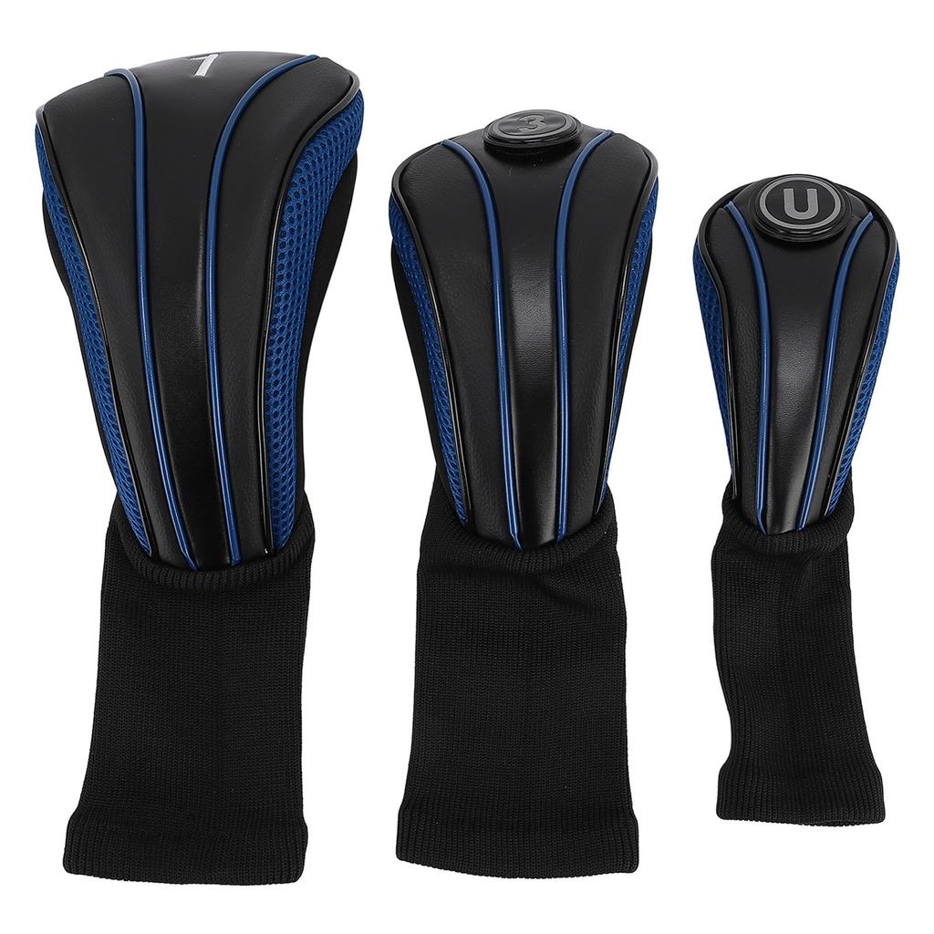 3 шт. Чехол для головки клюшки со сменными номерными табличками, длинная горловина, устойчивый к царапинам, дышащий ПУ чехол для головки клюшки