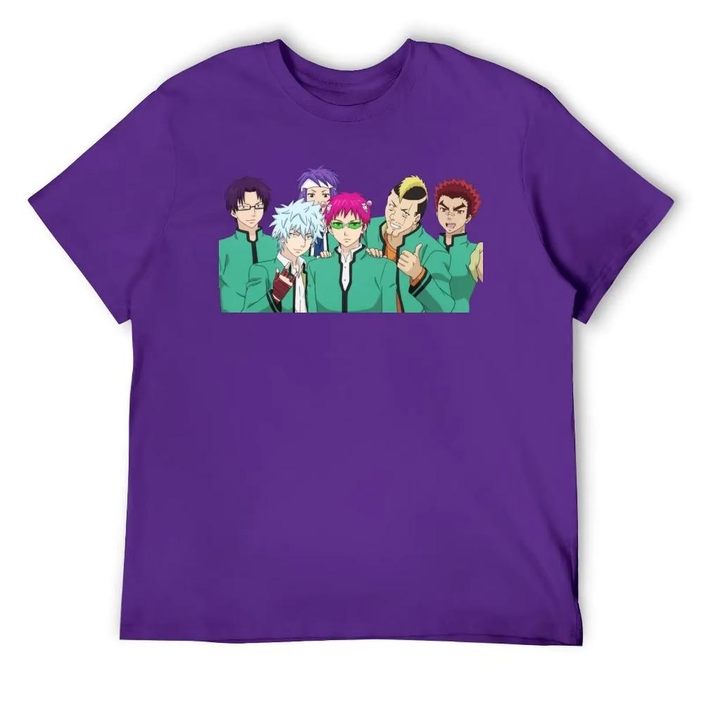 Saiki K Friend Group For Sale Футболки Графические Винтажные Футболки Круглый Вырез Спорт Юмор Графические Aactivity Конкурс Европейский Размер