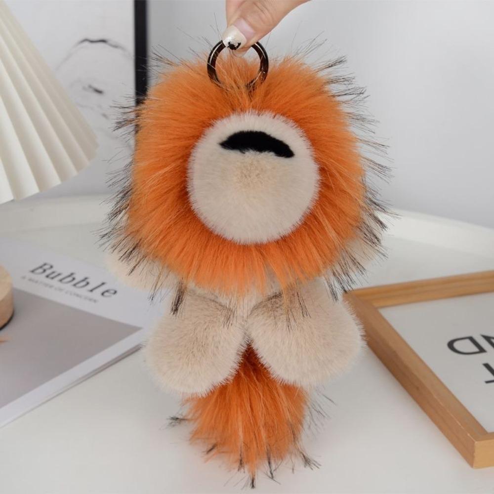 Stuffed Lion Plush Pendant with Tail Cute Animal Keychain Cute Plush Lion Keychain  Children