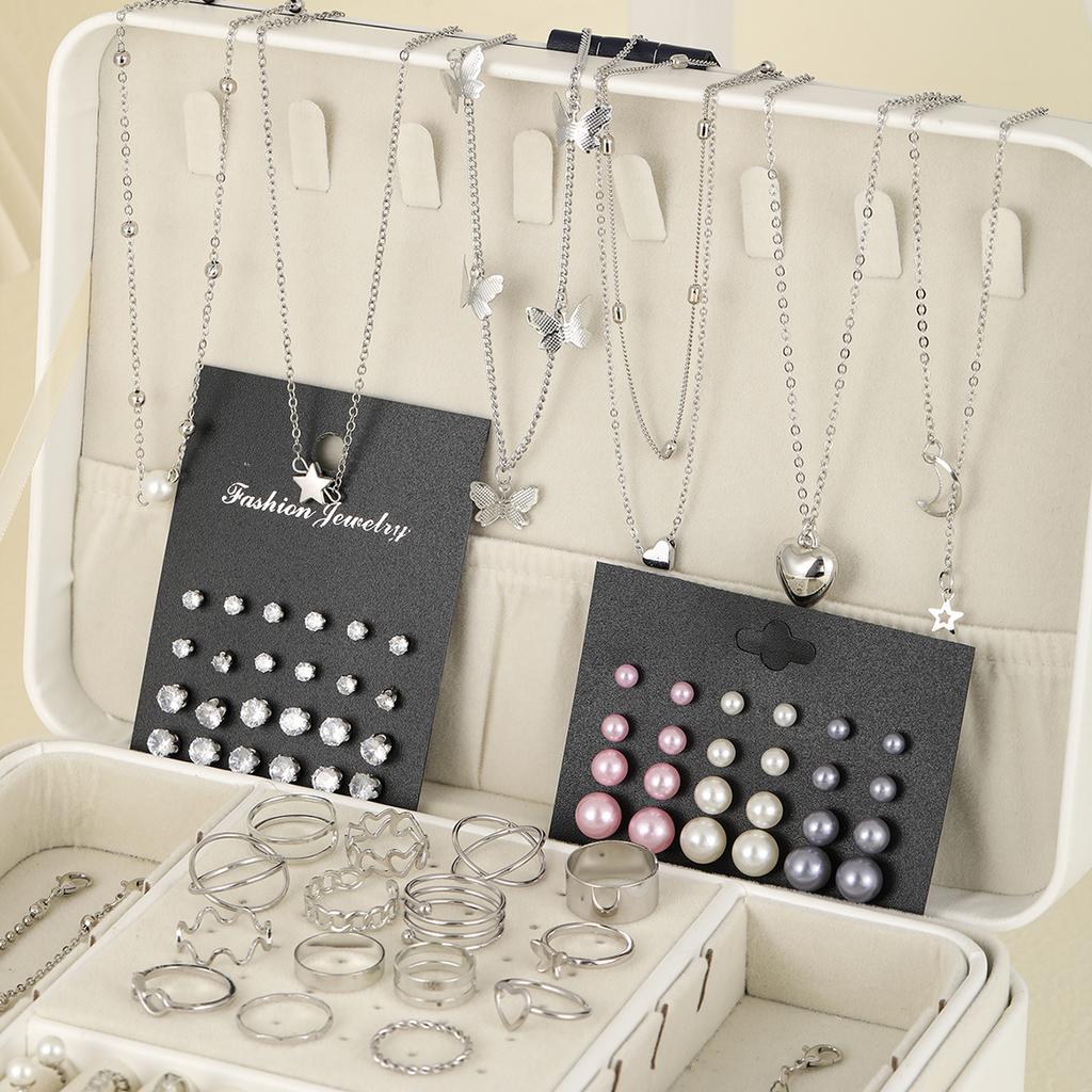 ЕСЛИ МЕНЯ 81 шт. Винтажные элегантные серьги-подвески с имитацией циркона в виде бабочек, кольцо, ожерелье, браслет для женщин, набор украшений для повседневной носки