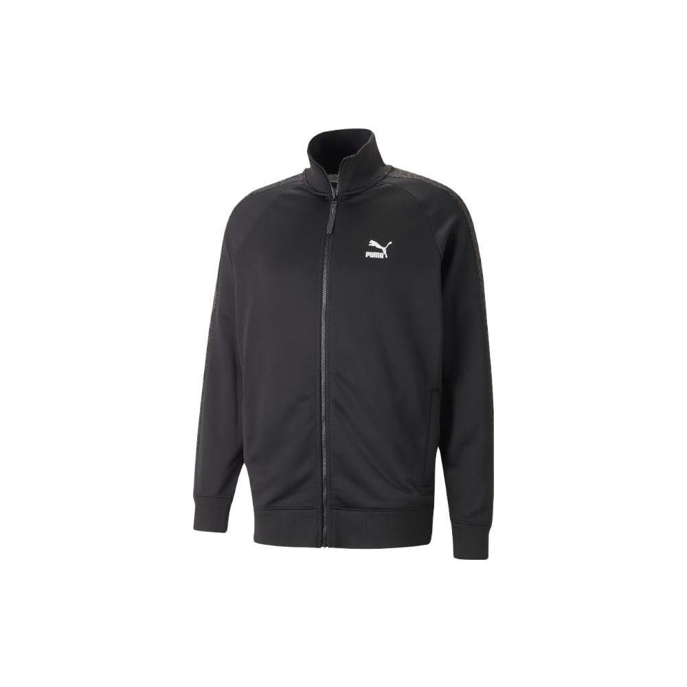 Puma Logo Print Stand Collar Long Sleeve Jacket Men Jackets Black 620542-01