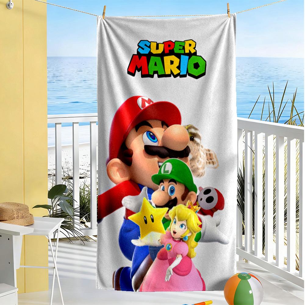 Mario Style Beach Towel Super Soft & Absorbent Comfortable Lightweight