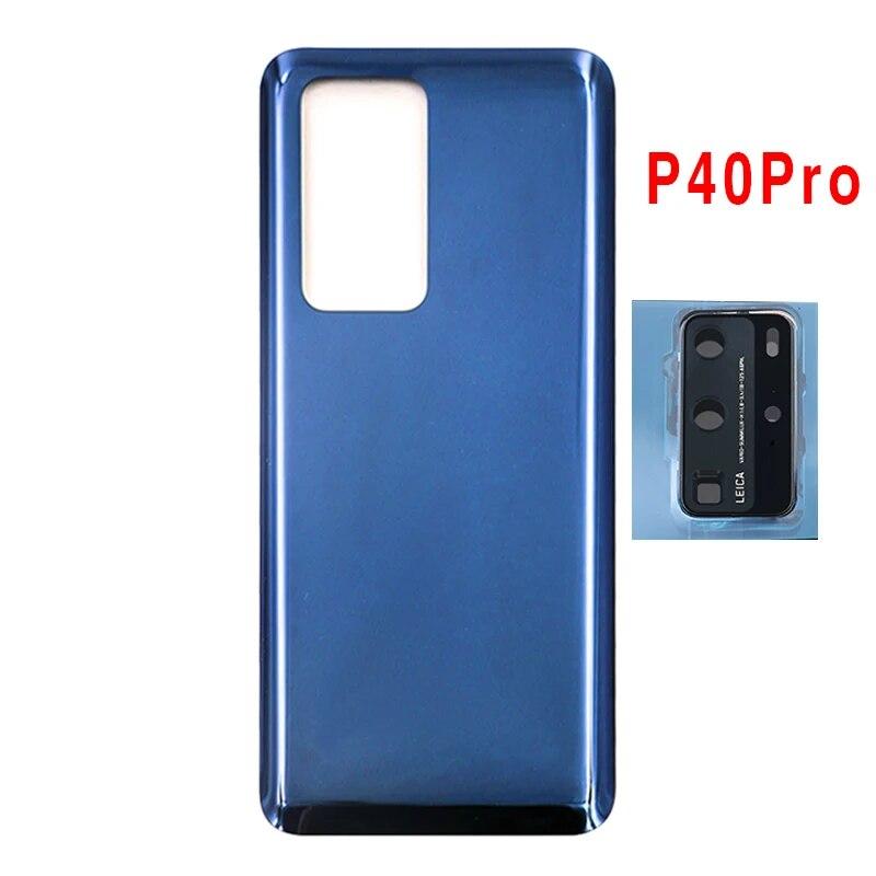 Задняя крышка аккумулятора для Huawei P40, 3D-стеклянная панель, задняя дверь, корпус, рамка камеры, замена объектива