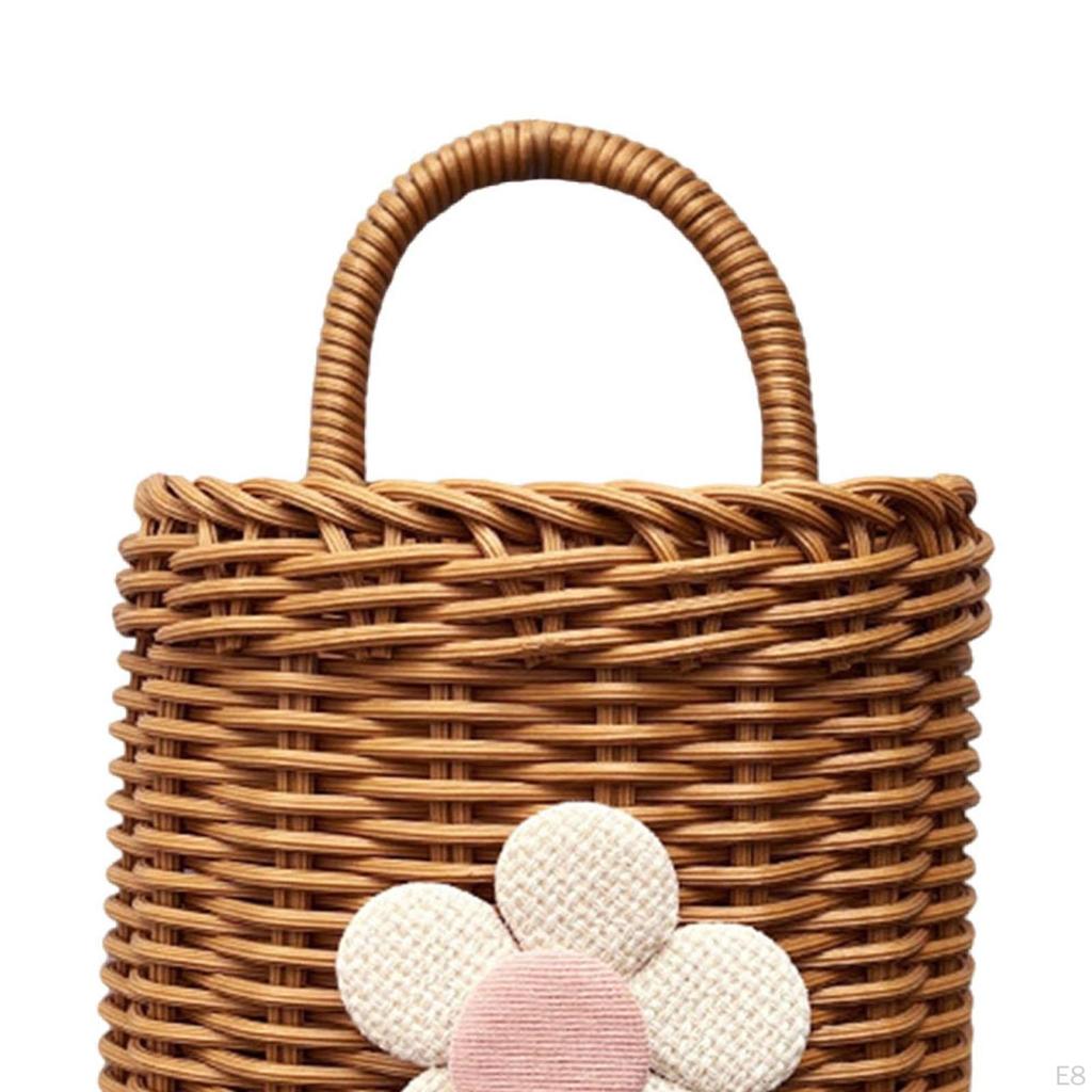 Подвесная корзина настенная для хранения плетеных мелочей многофункциональная декоративная ручная работа