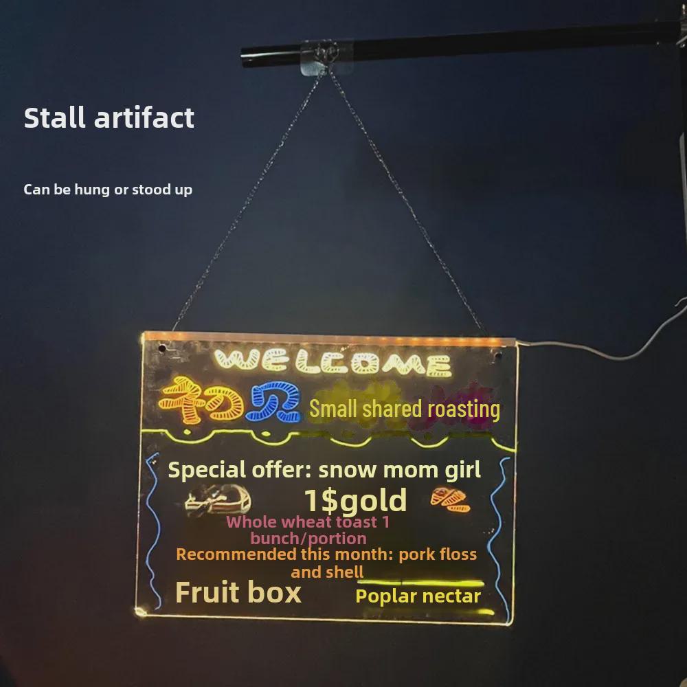 Светящаяся акриловая доска для сообщений своими руками - стираемая светодиодная световая вывеска с флуоресцентными надписями