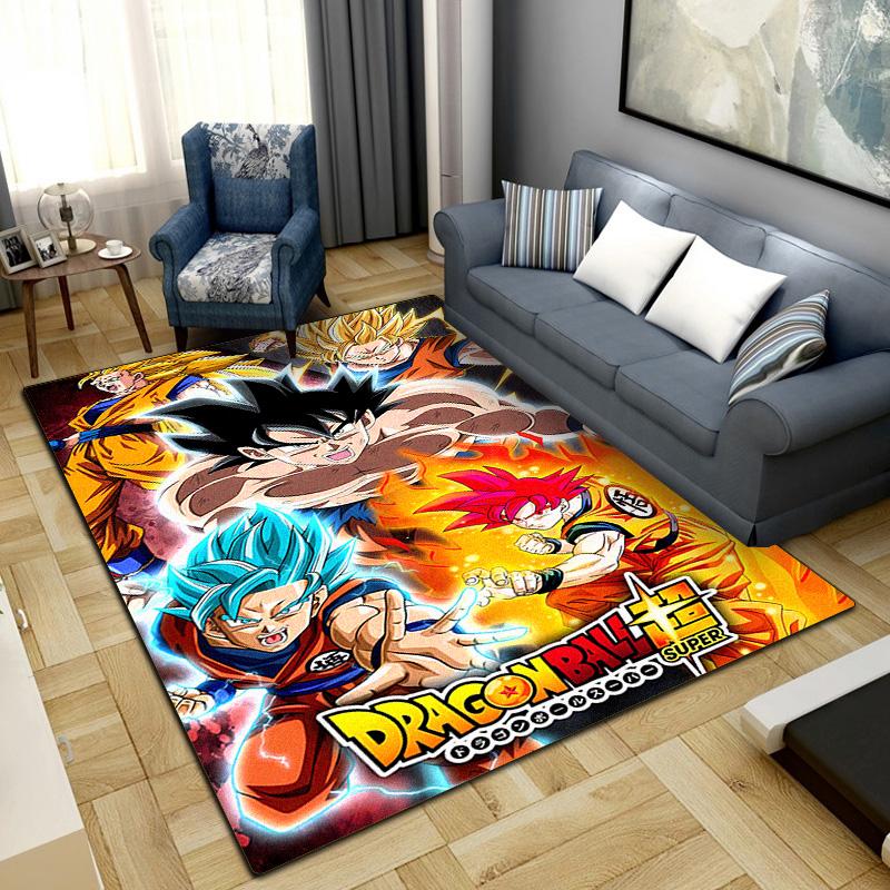 Ковер с рисунком из аниме Dragon Ball для гостиной, спальни, домашнего декора, крутой коврик с изображением из фильма, напольный коврик -LXR13