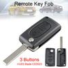 Peugeot Citroën Key Shell CE0523 3 Buttons for Partner, Berlingo, Jumpy, 407, C4 + BATTERY