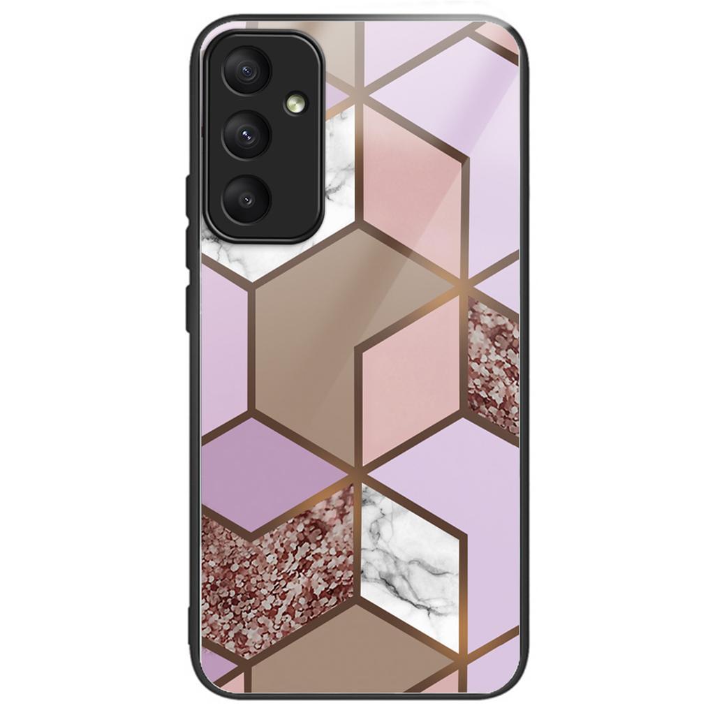 For Samsung Galaxy A35 5G Tempered Glass Back Phone Case Marble Pattern Printing