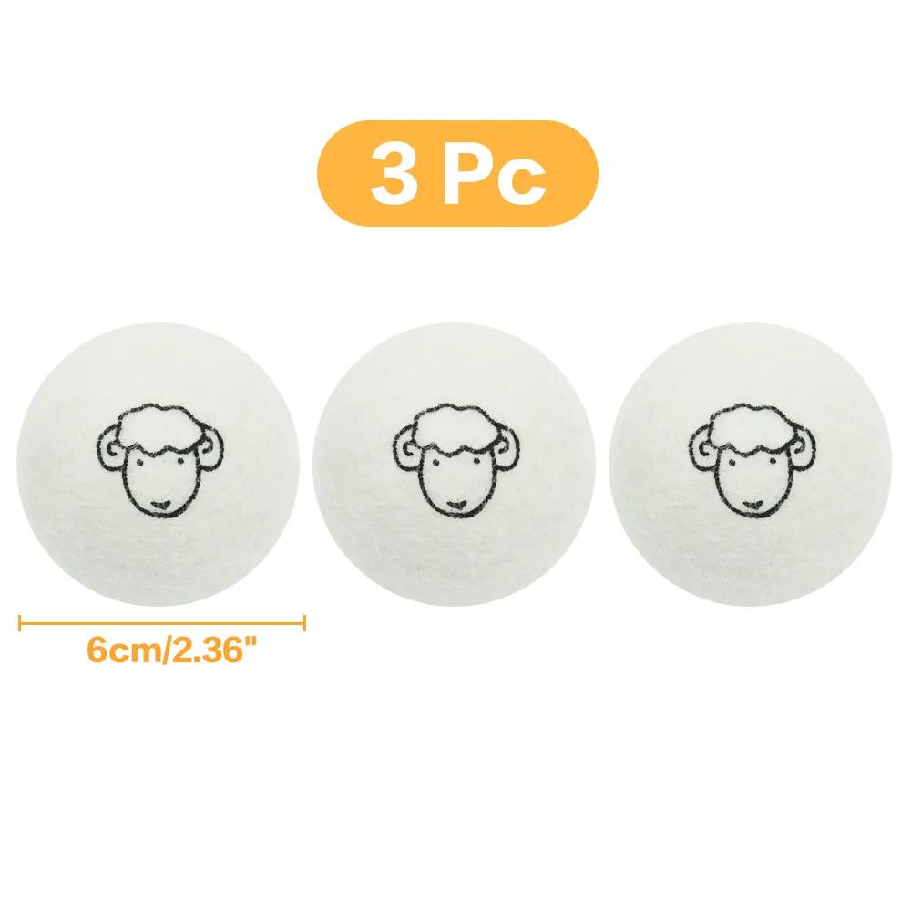 1/3/6Pcs Wool Dryer Balls Reusable Natural Fabric Softener Laundry Washing Machine Accessories Home  4/5/6cm Fleece Dryer Balls