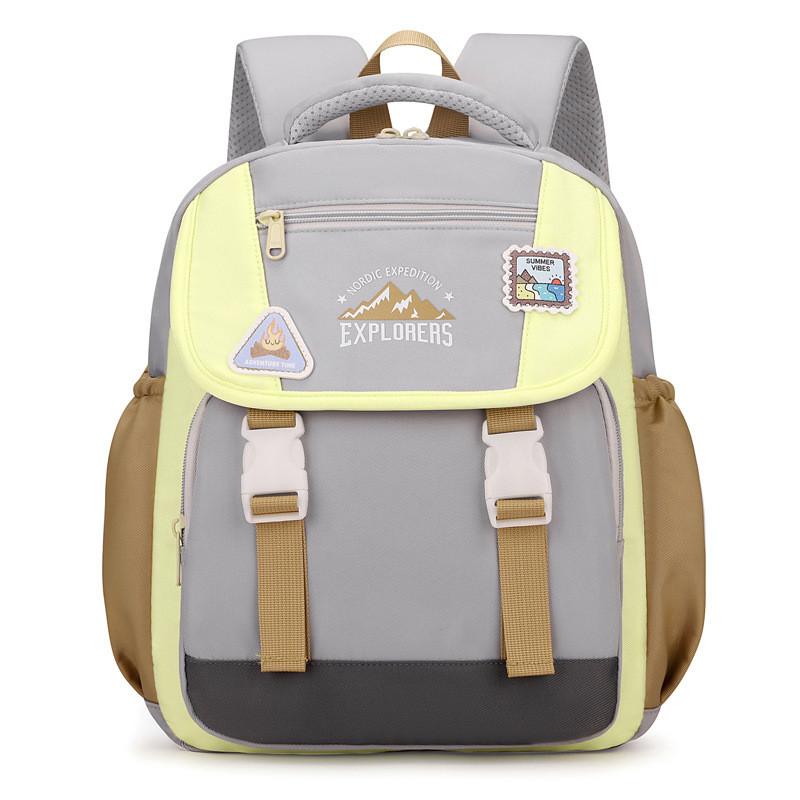 Nylon Preschooler Color Block Backpack With Cartoon Animal Pendant Small Bag