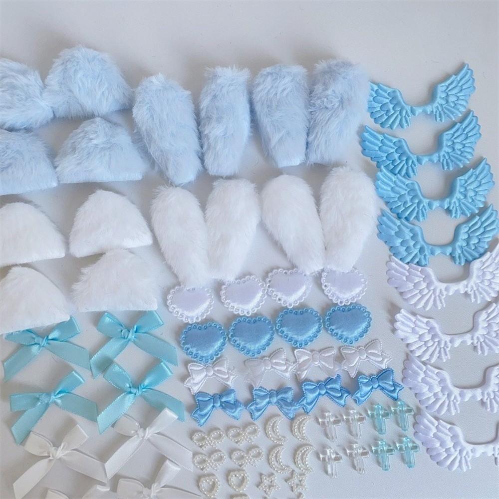 80Pcs/Set Fabric Handmade Accessory Set Colorful Material Pack Set Pain Bag Decoration Kit