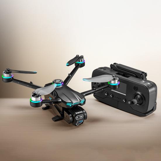 Дрон с дистанционным управлением, двумя камерами, GPS-позиционированием, бесщеточным двигателем, оптическим потоком, парящим в воздухе, для аэрофотосъемки, для детей, взрослых, для начинающих, складной, RC