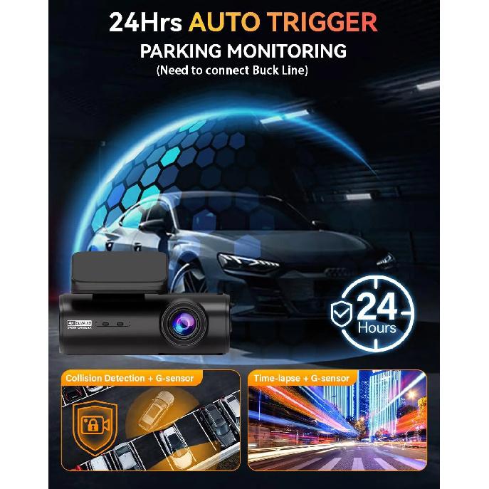 4K видеорегистратор 3840*2160P Автомобильный DVR с поддержкой WIFI GPS Двухкамерный Авто Мини Камера Автомобиля С Супер Ночным Видением G-Сенсор 24-часовая Парковка