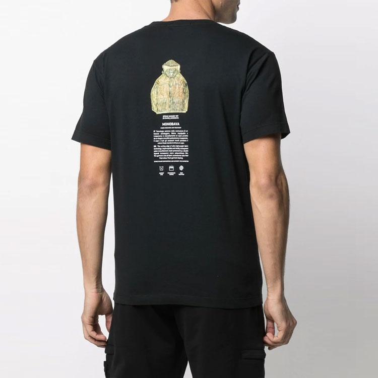 STONE ISLAND Футболка с логотипом 'Черная' Мужская 74152NS91-V0029