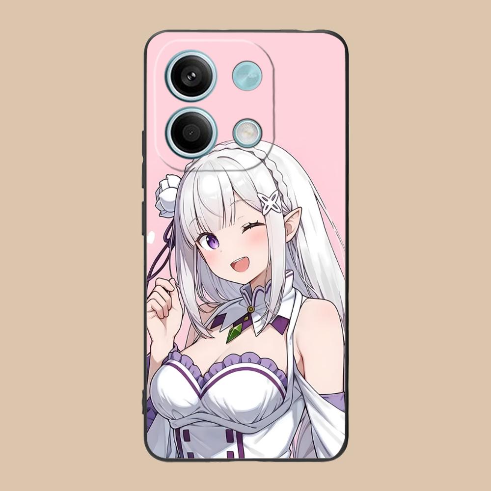 ReZero Emilia Waifu Mobile Phone Case for Xiaomi 15 14 13 12 Mi 11 T Ultra Lite Pro S X 5G Colorful Printing Cover Cover Pretty