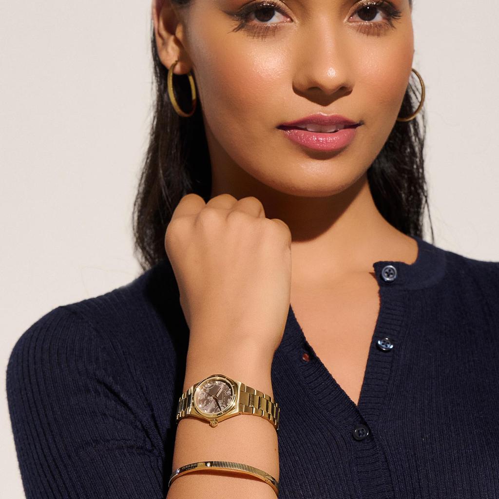 Авторизованный дилер Olivia Burton Watch 24000107 Sports Luxe 28 мм Mini Hexa Mushroom Gold Bracelet Watch [OLIVIA BURTON] Женские и