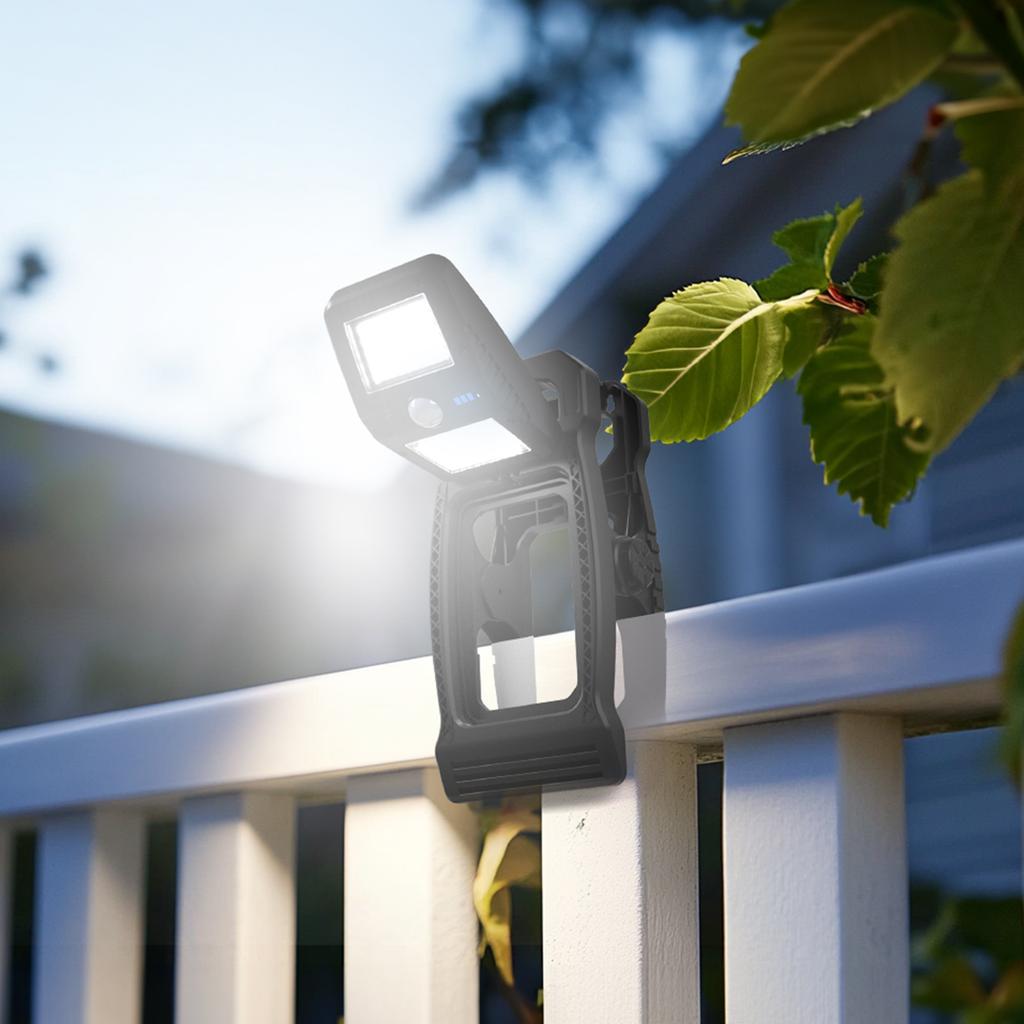 Camping Clamp Lights Solar Motion Sensor Lights Waterproof Outdoor Lights 360° Adjustable Lights Portable Safety Lights