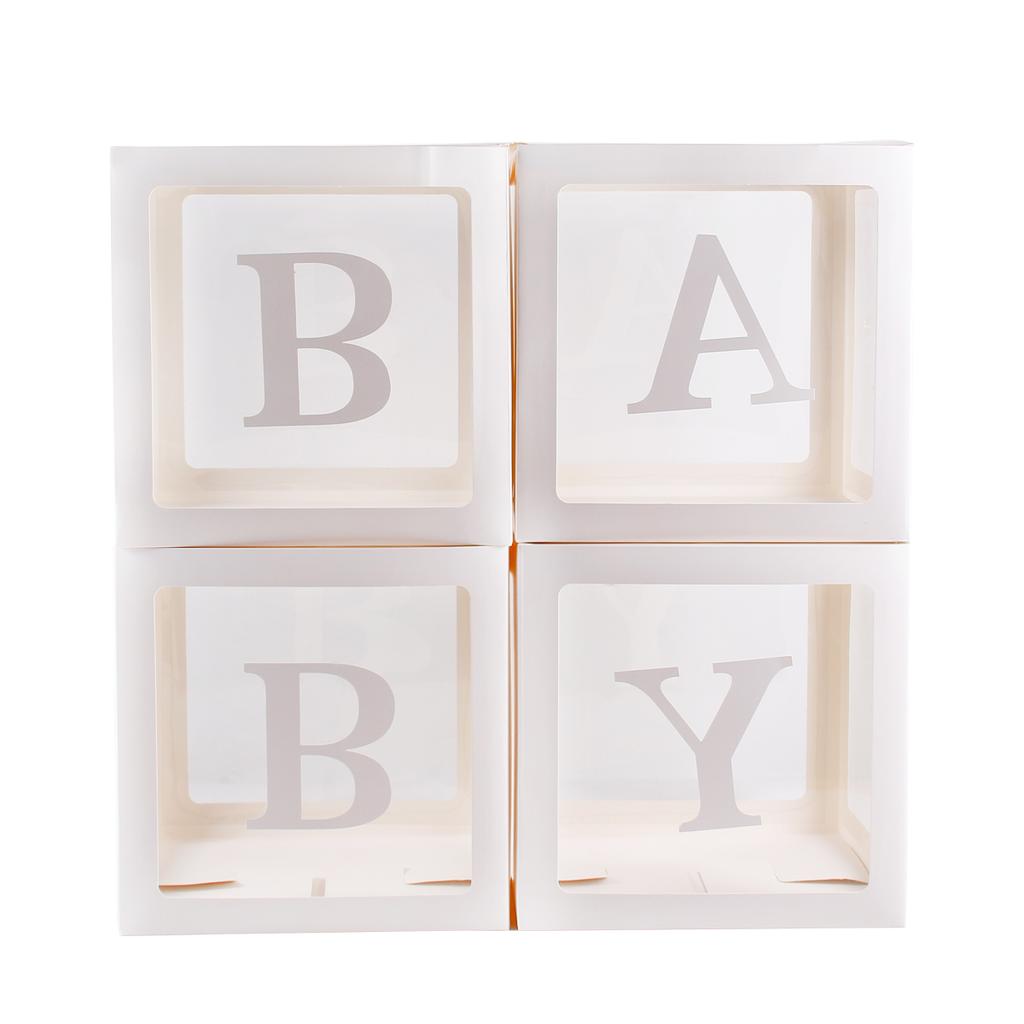 25см КОРОБКИ С БУКВАМИ BABY Шары Коробки для вечеринки Baby Shower Мальчик Девочка 1-й День рождения Украшение Детский праздник Baby Shower Вечеринка Раскрытия пола Декор