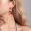 Asymmetric Petal Tassel Drop Earrings - Trendy Geometric Circles 
