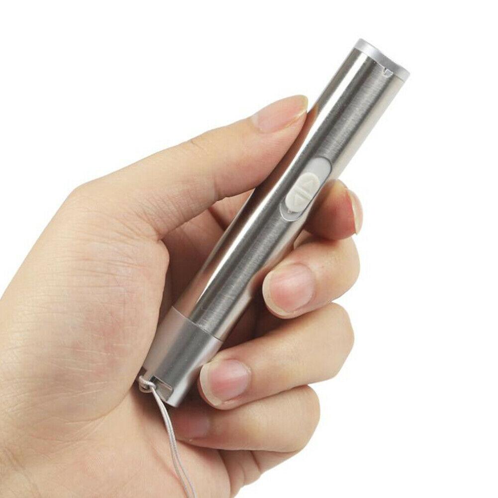 Mini 3 In 1 Cat Laser Pointer Toy USB Rechargeable Flashlight UV Light