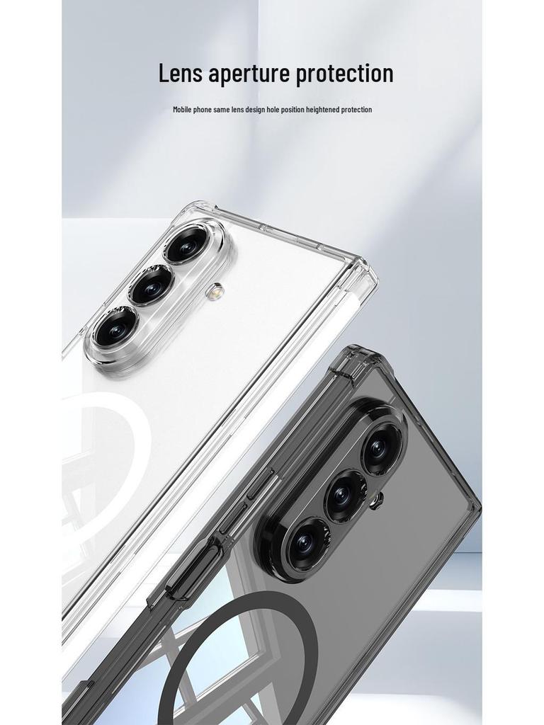 Samsung Z Fold7 Магнитный Прозрачный Защитный Чехол с Амортизацией от Падений и Совместимостью с Беспроводной Зарядкой MagSafe.