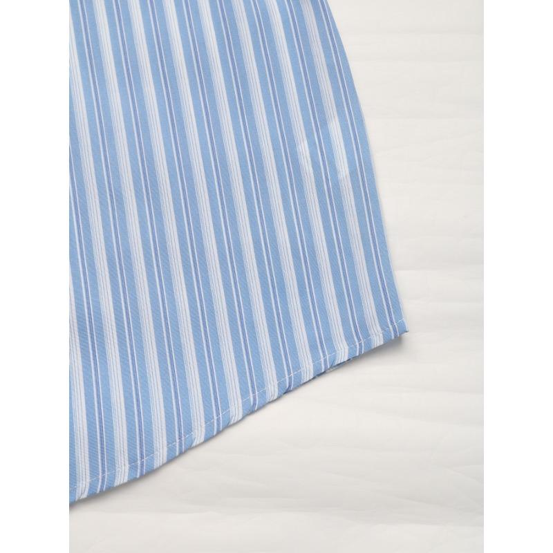 YYFS Women's Fashion Casual Summer Spring Stripe Print Short Sleeve V-Neck Blouses & Shirts