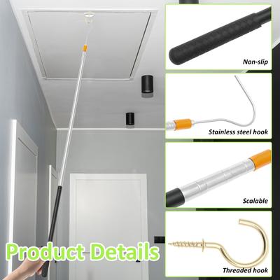 Комплект крюков для открывания двери на чердак, опускаемый крюк, портативная чердачная лестница, опускаемая система, набор деталей с крюками для легкой замены троса