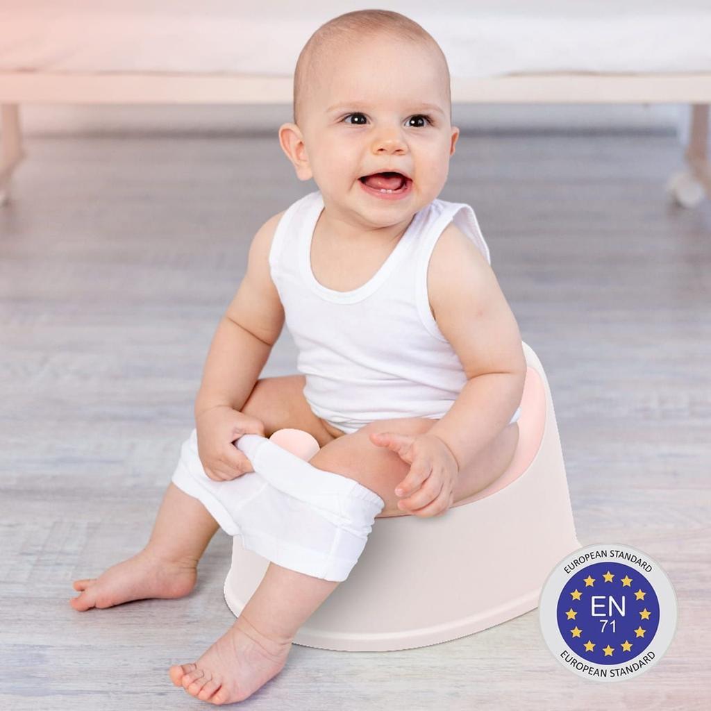 Nocnik Dla Dzieci Antypoślizgowy Z Wyjmowanym Wkładem Stabilny Biało Różowy Sun Baby