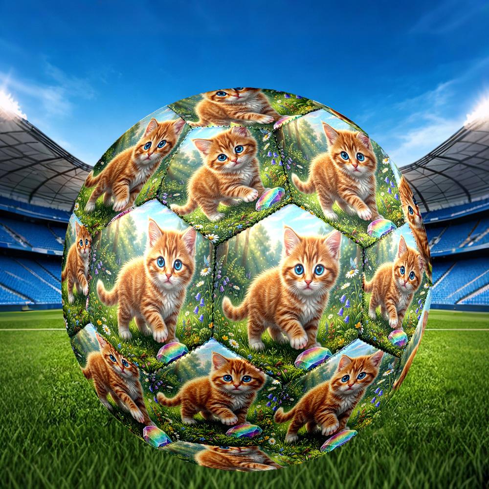 1pc Rainbow Kitten Forest Durable Size 5 Soccer Ball Professional Match Training Football Indoor &Outdoor Sports Ball p60111