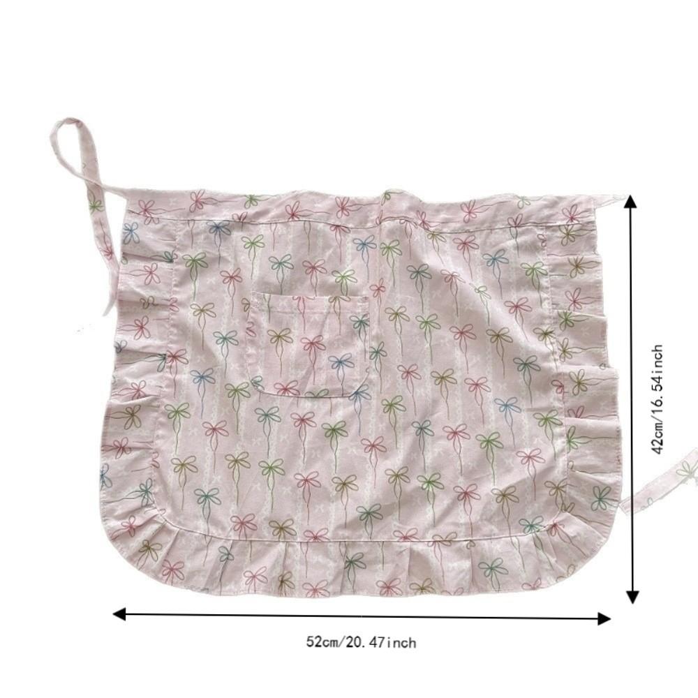 Floral Pattern Kitchen Apron Cotton Baking Apron Elegant Home Apron Home Use