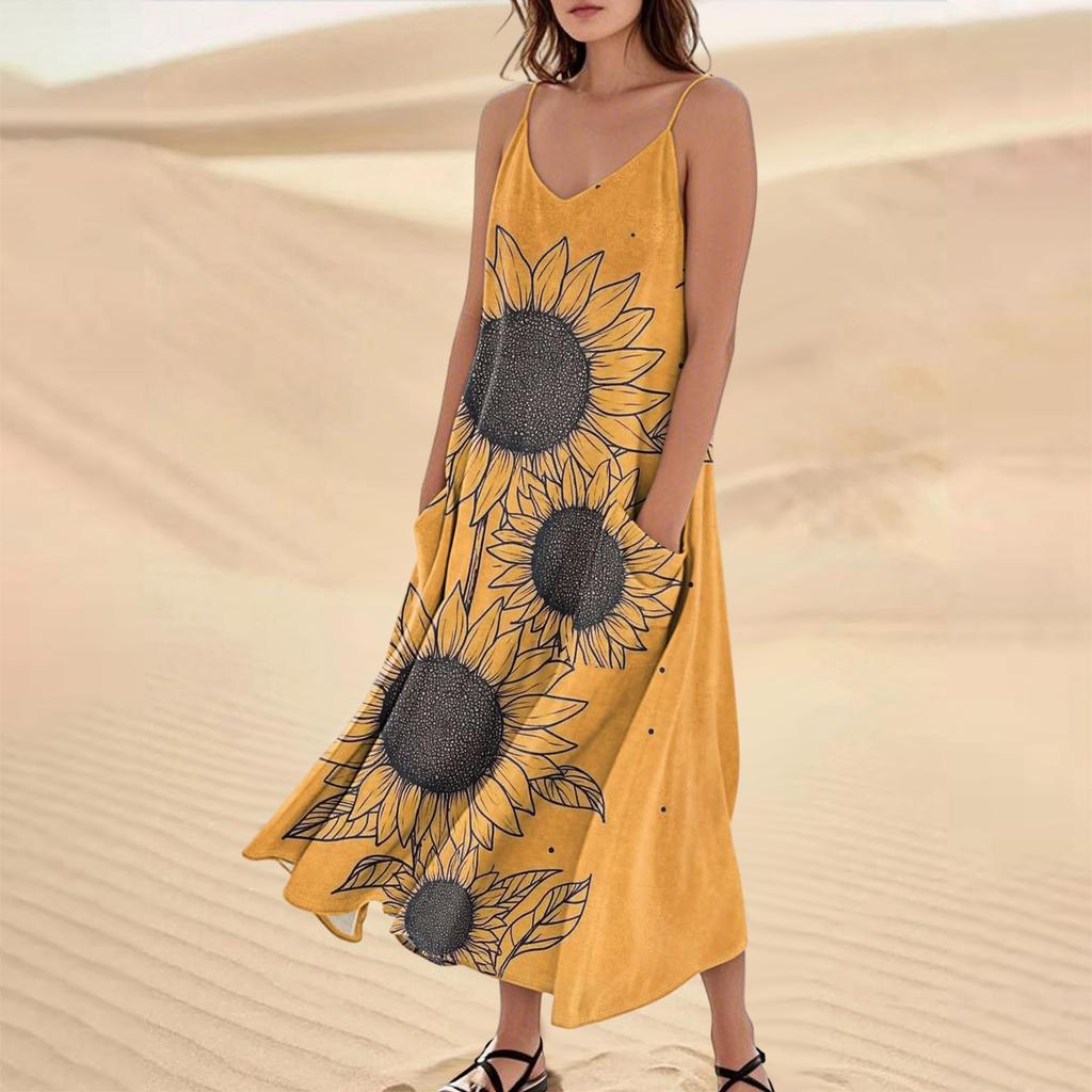 Women's Summer Dress Casual Loose Long Beach Vacation Dresses