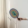 Красочный круглый настенный веер, винтажный этнический стиль, ручной плетеный соломенный веер, украшение для пейзажа гостевого дома