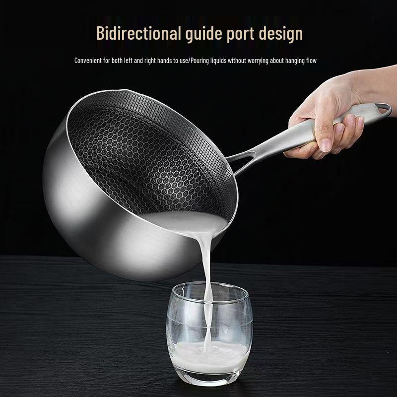 Нержавеющая сталь Юкихира Антипригарная кастрюля для молока и лапши с сотовым дизайном