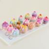 Soft Slow Rebound Cupcakes Keyring Cartoon Ice Cream Fidget Toys  Hanging Accessory