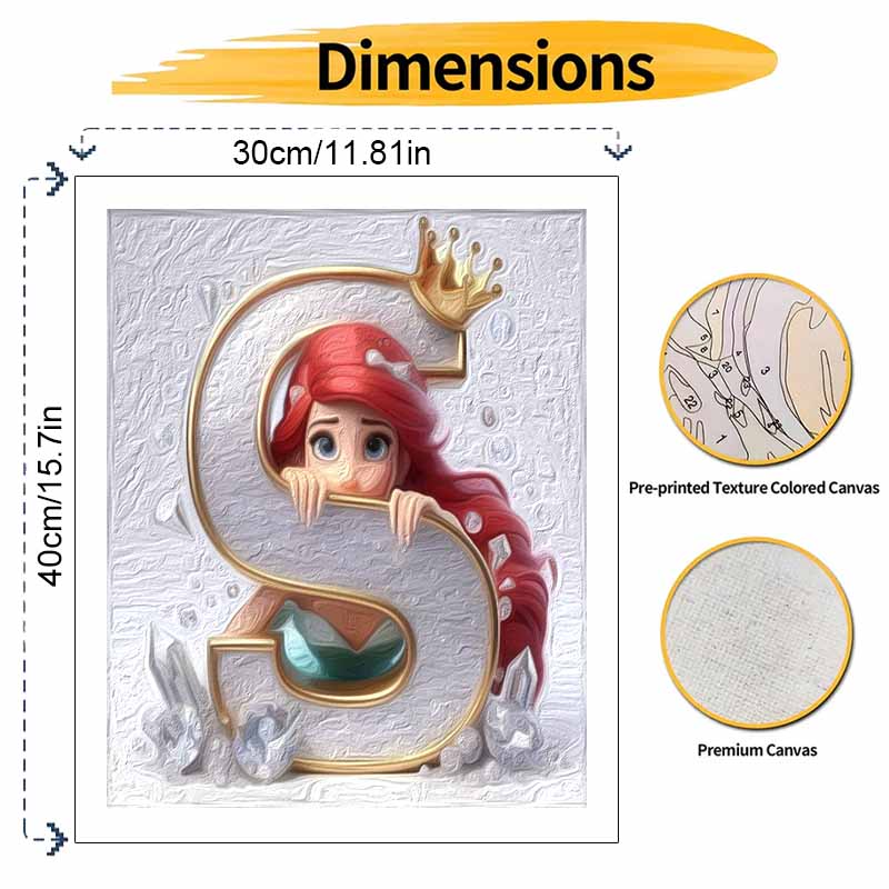Disney Наборы для рисования маслом своими руками Русалочка Буква S Алмазная мозаика Декор для дома Поделки Идеи подарков Для комнаты Настенное украшение Художественный набор