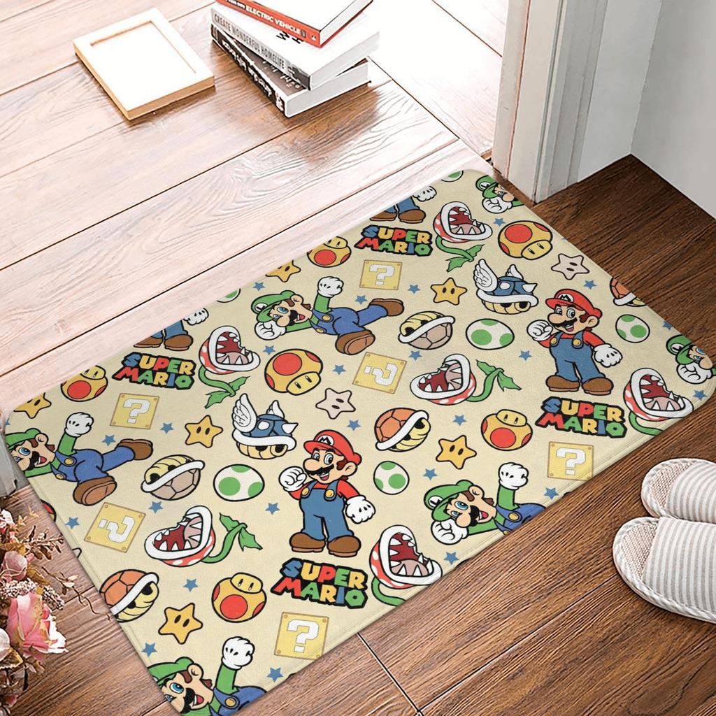 M-Marios Super Bros Front Door Floor Entrance Mat Outdoor Bathroom Kitchen Doormat Garden Carpet Rug