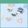 Stylish Ocean Series Cat Whale Brooch Metal Badge Unique Animal Pin For All