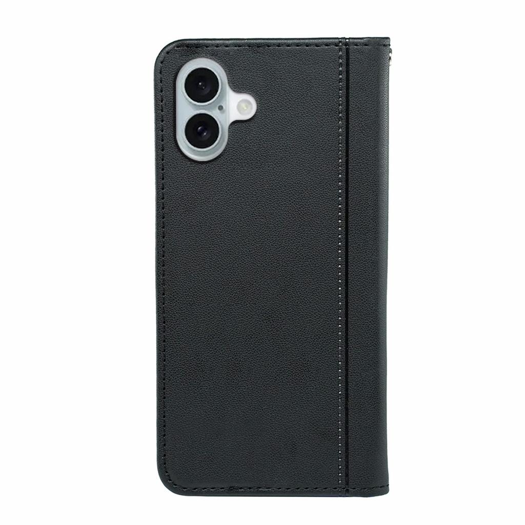 HX01 For iPhone 16 Wallet Case Magnetic Closing PU Leather Phone Cover