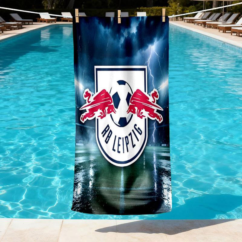 RB Leipzig Print Beach Towel Design, Soft, Lightweight. for Home Bathroom, Spa, Pool, Yoga, Surfing, Camping, Gift for Family, Friend