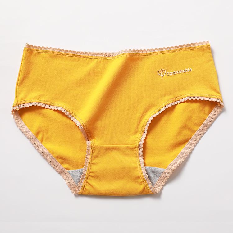 Lace Pure Cotton Honeycomb Antibacterial Women's Panties - Comfortable & Elastic