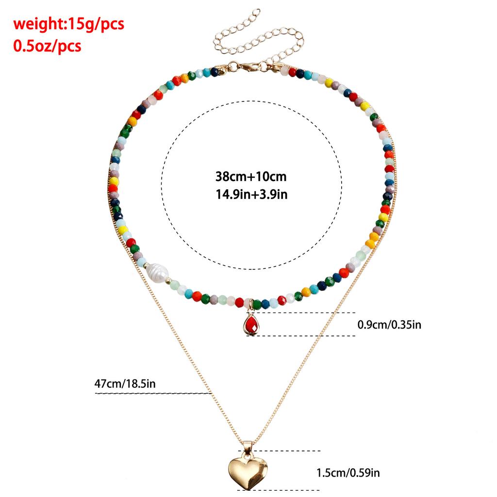 Bohemian Multi-layered Beaded Necklace Colorful Boho Beaded Necklace for Women Ethnic Jewelry Accessories