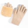 1 Pair of Men'S and Women'S Beige Winter Double-Layer Thickened Touchscreen Gloves, Warm Full-Finger Gloves for Cold Weather, Suitable for Parties