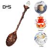Heavy Duty Tea Scoop Engraved Flower Pattern Hard Ice Cream Dessert Scoop Scooper
