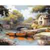 Рамка Diy Наборы для рисования по номерам Сельская местность Озеро Ручная работа Diy Craft Раскраска по номерам для взрослых Комплект украшения дома 40x50 см