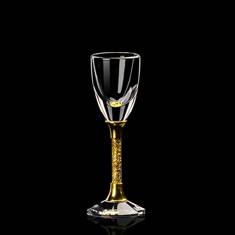 5-65 мл креативный золотой фольгированный бокал без свинца хрустальный стеклянный бокал водка спиртные напитки вино набор подарочный роскошные золотые маленькие бокалы для вина
